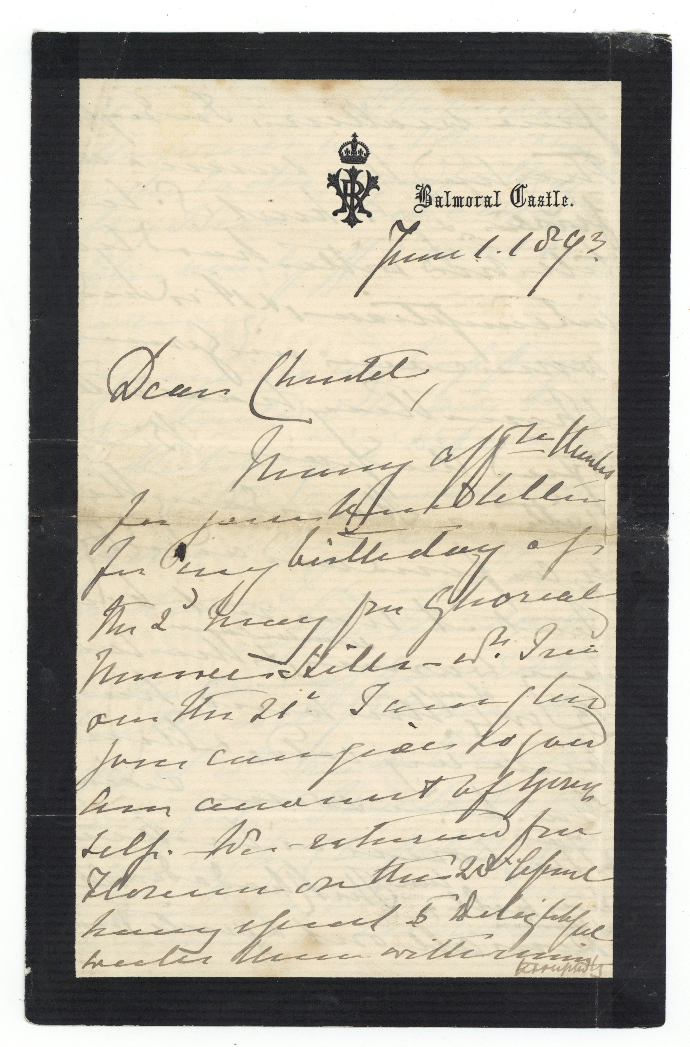 QUEEN VICTORIA  autograph letter signed, to Tennyson, 28 August