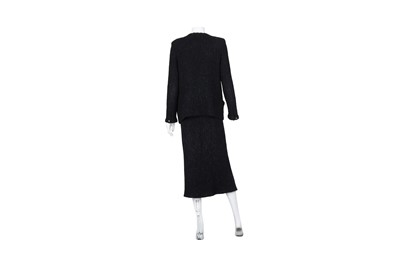 Lot 168 - Chanel Navy Knitted Skirt and Cardigan Suit