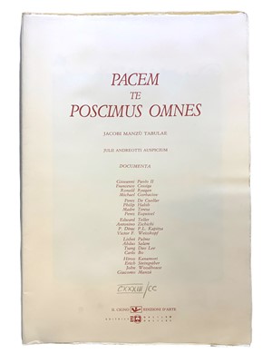 Lot 81 - Art portfolios & facsmilies.- Manzu (Giacomo) Pacem Te Poscimus Omnes