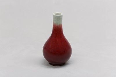 Lot 91 - A CHINESE COPPER RED-GLAZED VASE.