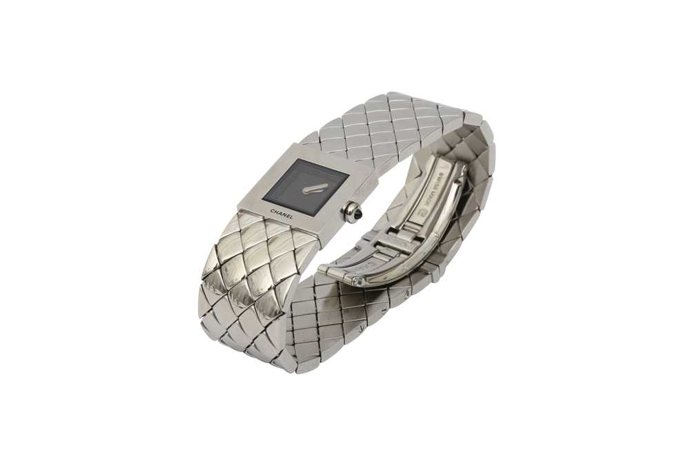 Lot 529 - Chanel Stainless Steel Matelassee Bracelet Watch