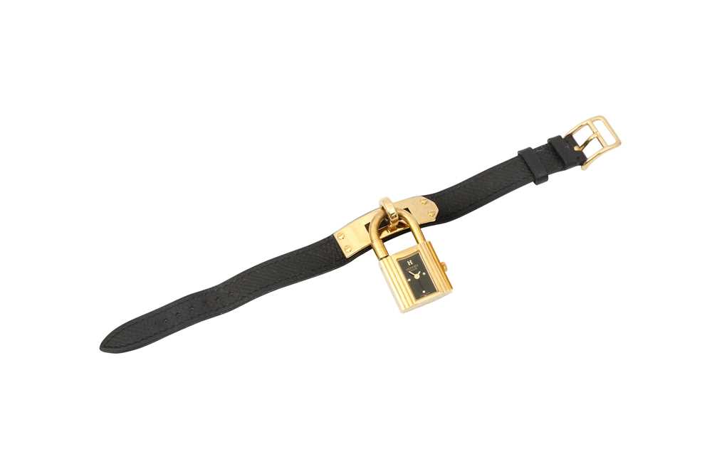 Lot 469 - Hermes Black Epsom Kelly Watch