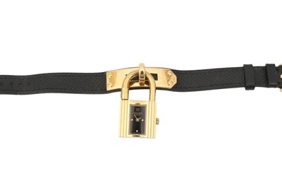 Lot 469 - Hermes Black Epsom Kelly Watch