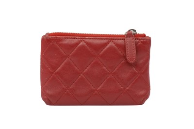 Lot 16 - Chanel Deep Red Small Quilted Zip Wallet