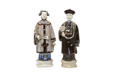 Lot 700 - TWO CHINESE GLAZED FIGURES.