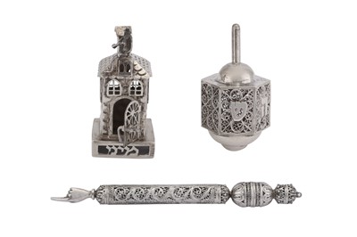Lot 215 - A MIXED GROUP OF MODERN ISRAELI JUDAICA SILVER