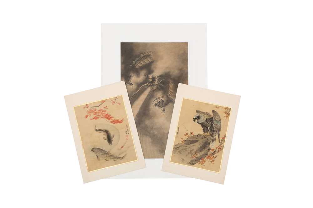 Lot 430 - A COLLECTION OF JAPANESE KACHOGA PAINTINGS AND DRAWINGS.