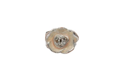 Lot 584 - Chanel CC Logo Crystal Camellia Ring