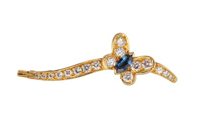 Lot 195 - Van Cleef & Arpels l A sapphire and diamond butterfly brooch