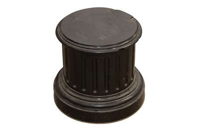 Lot 379 - A BLACK MARBLE SOCLE BASE, OF CIRCULAR FORM, LATE 19TH/EARLY 20TH CENTURY