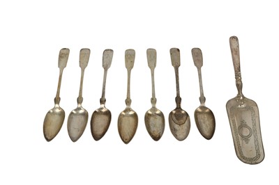 Lot 175 - FOUR MID-19TH CENTURY GERMAN SILVER TABLESPOONS, BERLIN CIRCA 1870 BY M. I MARCUS