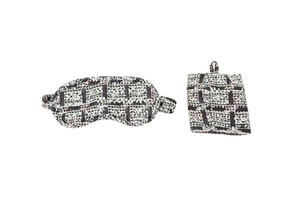 Lot 501 - Chanel Monochrome Tweed Eye Mask
