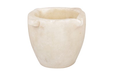 Lot 385 - A CONTINENTAL WHITE MARBLE MORTAR, 19TH CENTURY