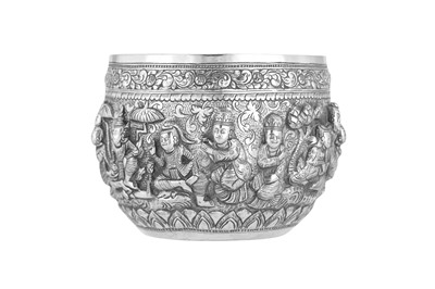 Lot 173 - An early 20th century Burmese unmarked silver bowl, Mandalay circa 1900