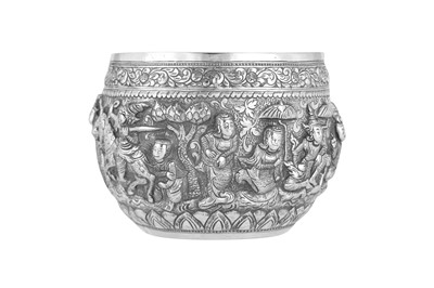 Lot 173 - An early 20th century Burmese unmarked silver bowl, Mandalay circa 1900