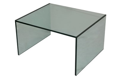 Lot 84 - A CONTEMPORARY SQUARE GLASS COFFEE TABLE, POSSIBLY RETAILED BY BO CONCEPT