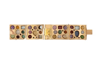 Lot 98 - A multi gem-set panel bracelet