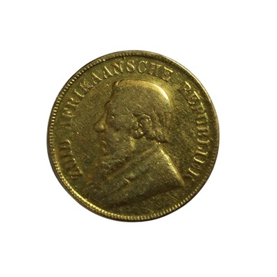 Lot 347 - AN 1898 SOUTH AFRICAN 1 POND GOLD COIN