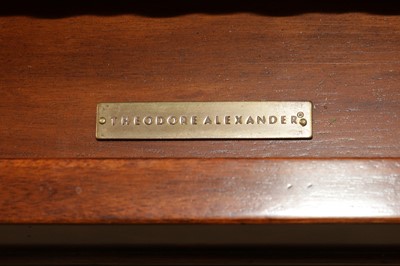 Lot 110 - A THEODORE ALEXANDER FIGURED MAHOGANY PARTNERS DESK