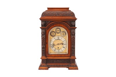 Lot 8 - A LATE 19TH CENTURY CARVED OAK WESTMINSTER CHIME MUSICAL BRACKET CLOCK