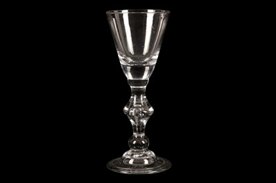 Lot 70 - AN EARLY 18TH CENTURY WINE GLASS, CIRCA 1710