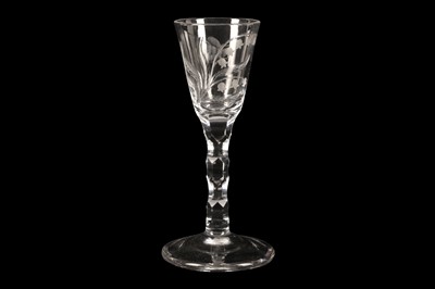 Lot 21 - AN 18TH CENTURY WINE GLASS OF JACOBITE SIGNIFICANCE, CIRCA 1785