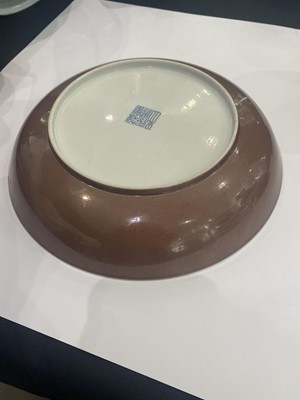Lot 102 - A CHINESE COPPER RED-GLAZED DISH.
