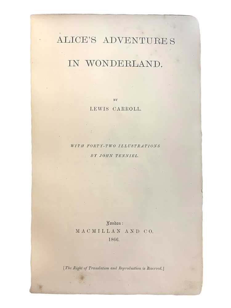Lot 40 - Carroll: Alice in Wonderland. 1866