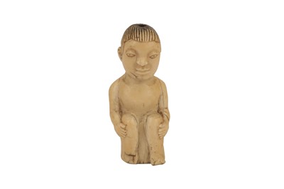 Lot 445 - A 19TH CENTURY AFRICAN CARVED IVORY FIGURE