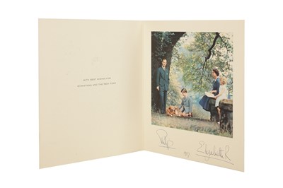 Lot 71 - ROYAL CHRISTMAS CARD SIGNED BY QUEEN ELIZABETH II AND PRINCE PHILIP