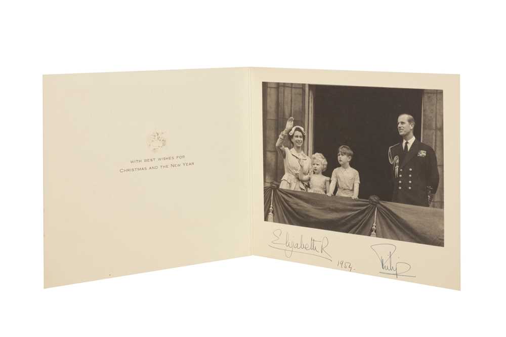 Lot 70 - ROYAL CHRISTMAS CARD SIGNED BY QUEEN ELIZABETH II AND PRINCE PHILIP
