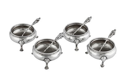Lot 551 - A set of four Victorian sterling silver salts, London 1869 by William Hunter