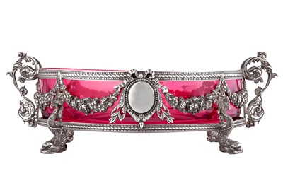Lot 541 - A late Victorian sterling silver twin handled fruit bowl or dessert stand, London 1900 by Charles Frederick Hancock and Co