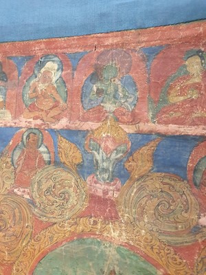 Lot 395 - A TIBETAN VAJRADHARA THANGKA.