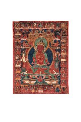 Lot 395 - A TIBETAN VAJRADHARA THANGKA.