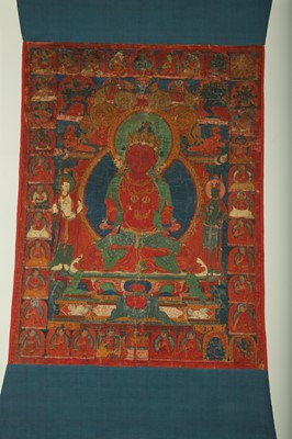 Lot 395 - A TIBETAN VAJRADHARA THANGKA.