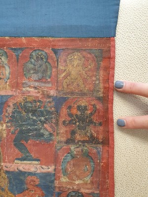 Lot 395 - A TIBETAN VAJRADHARA THANGKA.