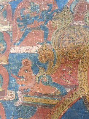 Lot 395 - A TIBETAN VAJRADHARA THANGKA.