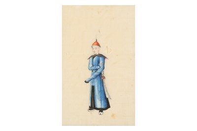 Lot 146 - A SET OF FOUR CHINESE EXPORT RICE PAPER PAINTINGS.