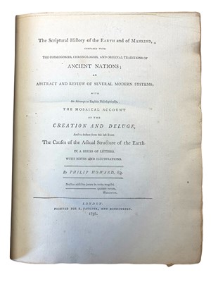 Lot 190 - Howard (Philip) The Scriptural History of the Earth and of Mankind