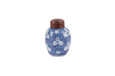 Lot 416 - A CHINESE BLUE AND WHITE 'PRUNUS' JAR,  POSSIBLY QING DYNASTY, KANGXI PERIOD.