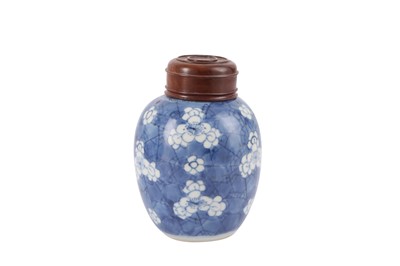 Lot 416 - A CHINESE BLUE AND WHITE 'PRUNUS' JAR,  POSSIBLY QING DYNASTY, KANGXI PERIOD.