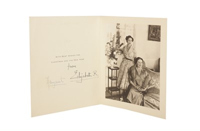 Lot 79 - ROYAL CHRISTMAS CARD SIGNED BY THE QUEEN MOTHER AND PRINCESS MARGARET