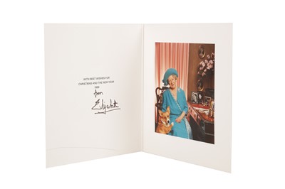 Lot 99 - ROYAL CHRISTMAS CARD SIGNED BY ELIZABETH THE QUEEN MOTHER