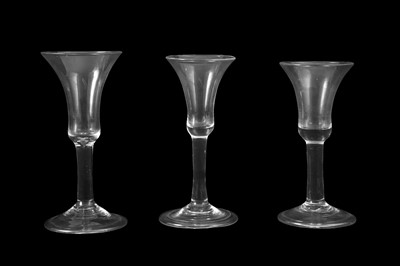 Lot 265 - THREE EIGHTEENTH CENTURY WINE GLASSES