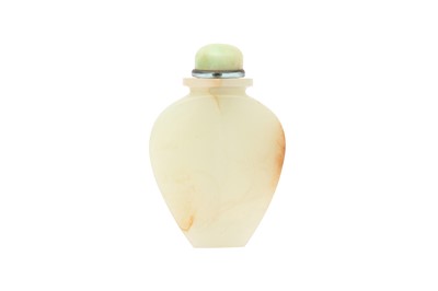 Lot 348 - A CHINESE CARVED JADE ‘CALLIGRAPHY’ SNUFF BOTTLE.