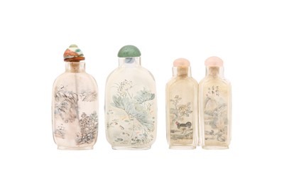Lot 352 - THREE CHINESE INSIDE-PAINTED SNUFF BOTTLES.