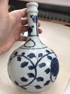 Lot 235 - A PAIR OF CHINESE BLUE AND WHITE VASES.