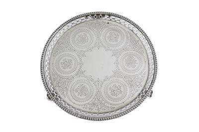 Lot 510 - A Victorian sterling silver salver, London 1866 by Goldsmiths Alliance