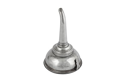 Lot 591 - A George III sterling silver wine funnel, London 1774 by Hester Bateman